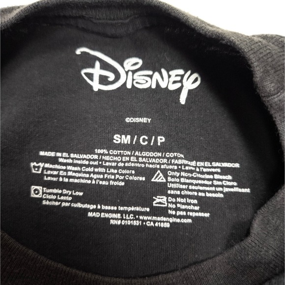 Disney Villains Black Long Sleeve Graphic Tee – Multi Character Print Y2K SM - Picture 4 of 8